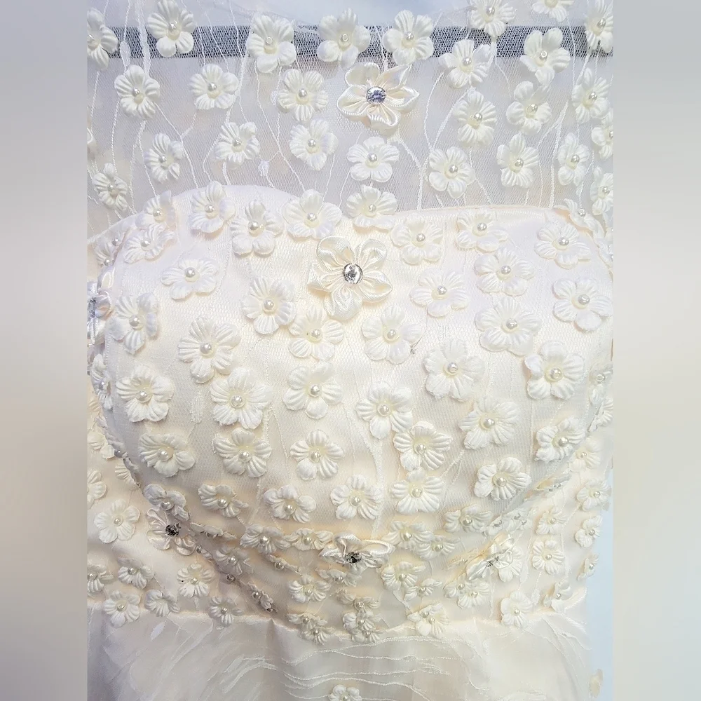 TS COUTURE Women's Size 2/4 Sleeveless Dress, Lined, Tulle skirt, Embroi…
